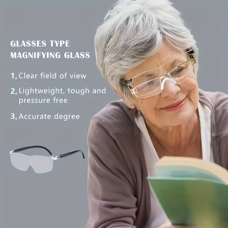 Large Lens Portable Magnifying Glass - 300% Magnification Handheld Magnifier with Frameless Design, -Free for Reading, Crafting, Sewing & DIY