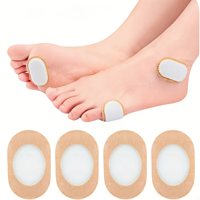 18pcs Oval Polyester Adhesive Soft Artificial Jade Rice Pads - Comfortable Breathable Foot Protection Care Stickers for Waterproof Blisters, Callus Cushioning Suitable for Wearing Shoes