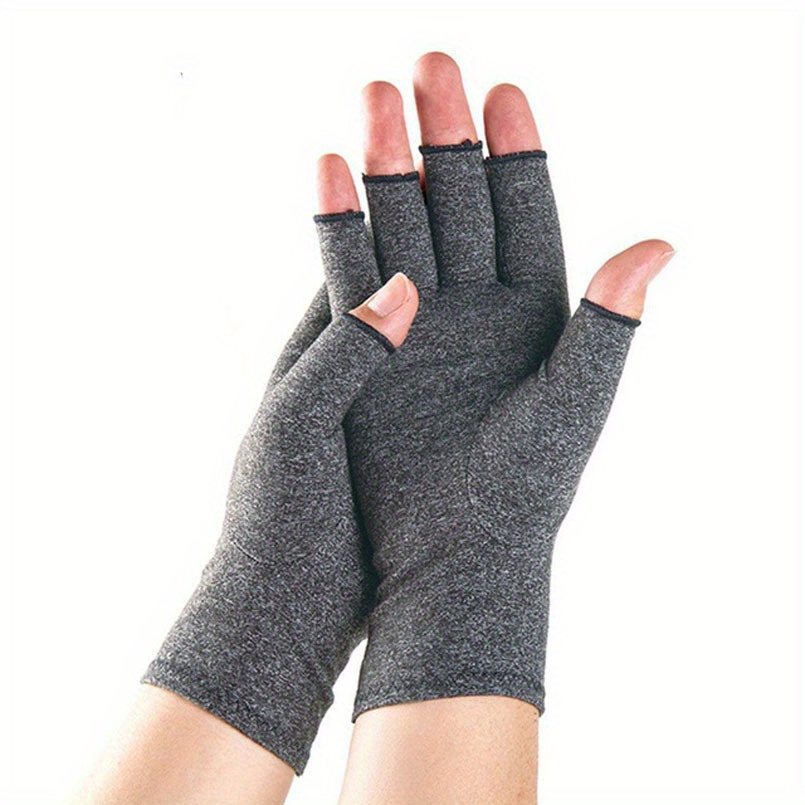 1Pair Winter Compression Gloves Fingerless Gloves Anti Slip Gloves Wrist Support Wristband