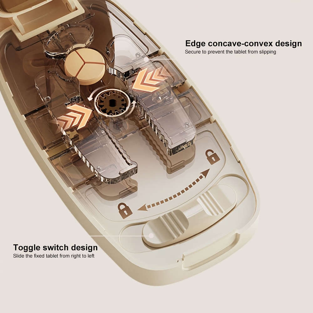 Portable Pill Cutter | Available in 3 Colors, Cuts Multiple Sizes, Ideal for Daily Medication and Travel Use, Made of Plastic