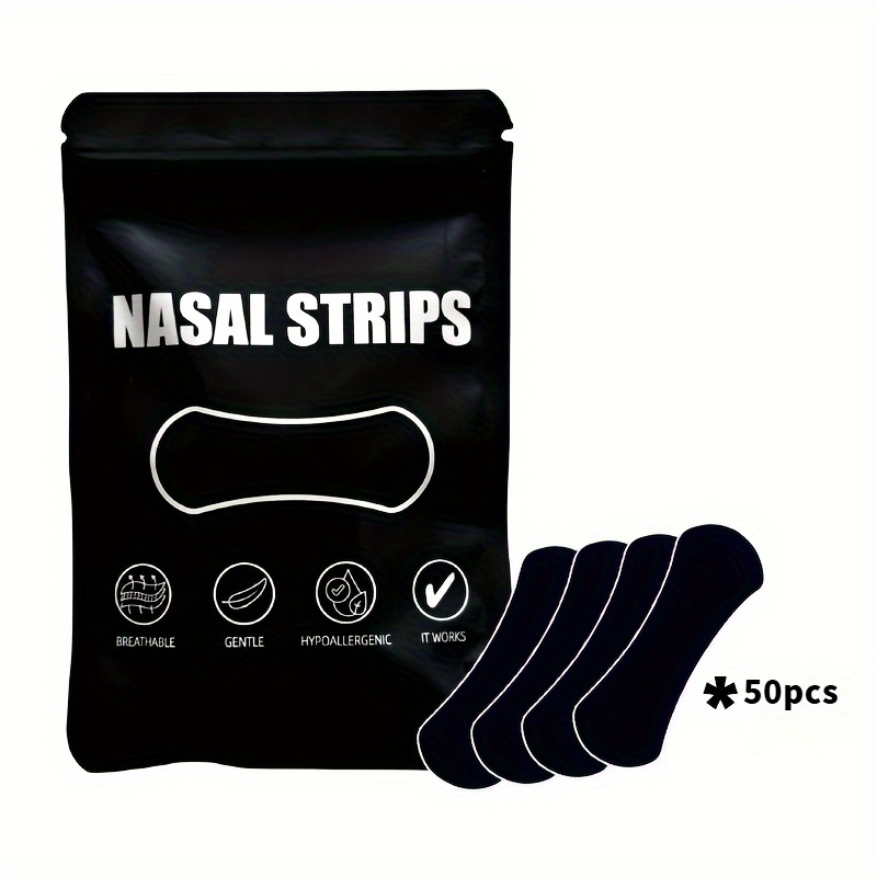 50pcs Snore Prevention Nasal Strips - Hypoallergenic Breathable -Snoring Strips Suitable for Sleep & for Snoring, Wide-Style Adhesive, Discreet Nose Strips for Nighttime Use