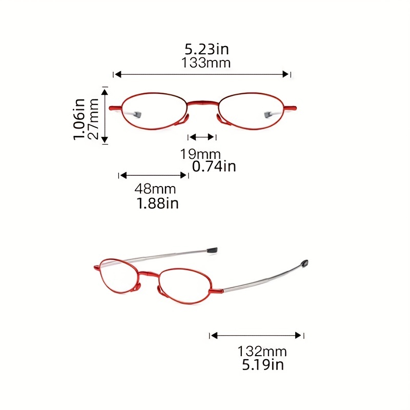 Elegant Reading Glasses, Compact Lighter Case Design, Foldable Antenna Frame Unisex