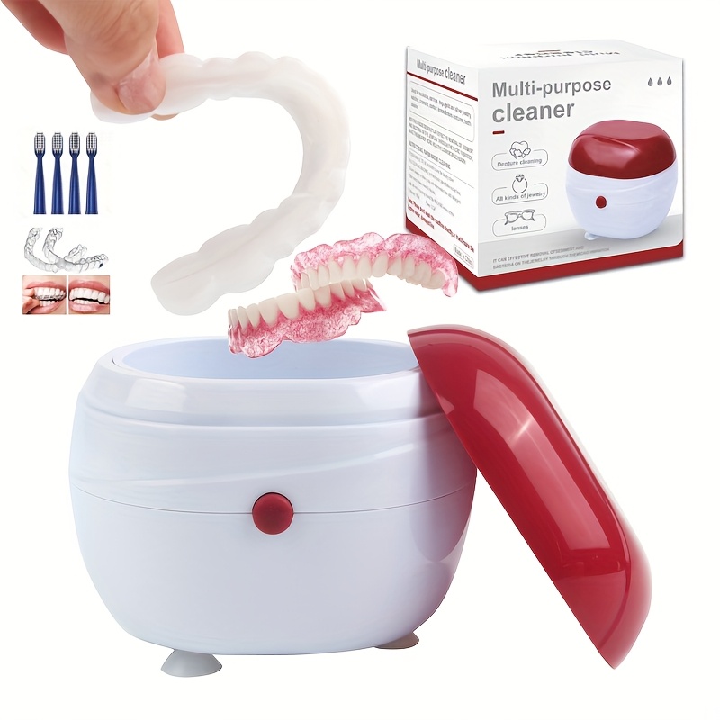 Automatic Denture Cleaning Case, Portable Retainer Cleaner Case, Denture Case With Filter, Effortlessly Clean And Protect Dentures, Braces, And Retainers, The Most Thoughtful Gift For Parents