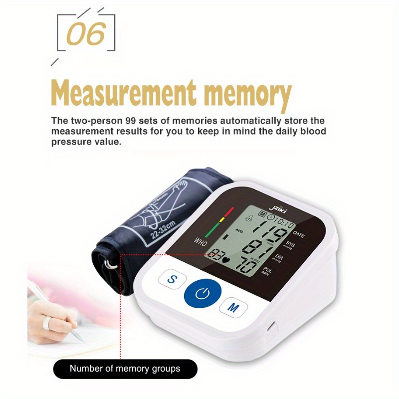 Upper Arm Blood Pressure Monitor Machine Kit. Smart Voice Broadcast Blood Pressure Cuff, 2 Users, 99 X 2 Sets Memory, with Large LCD Display Suitable for Family Parents to Use During Pregnancy, IP22