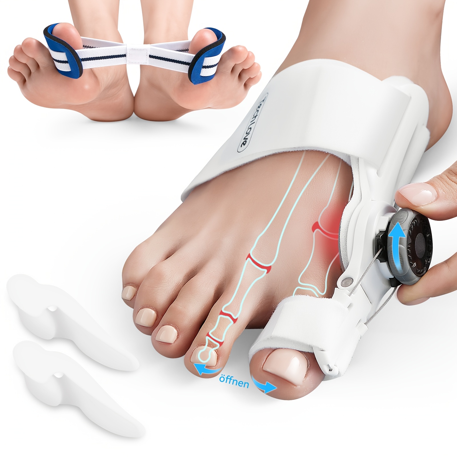 Correction Kit, Adjustable Button Splints, Toe Separator, And Toe Training Band