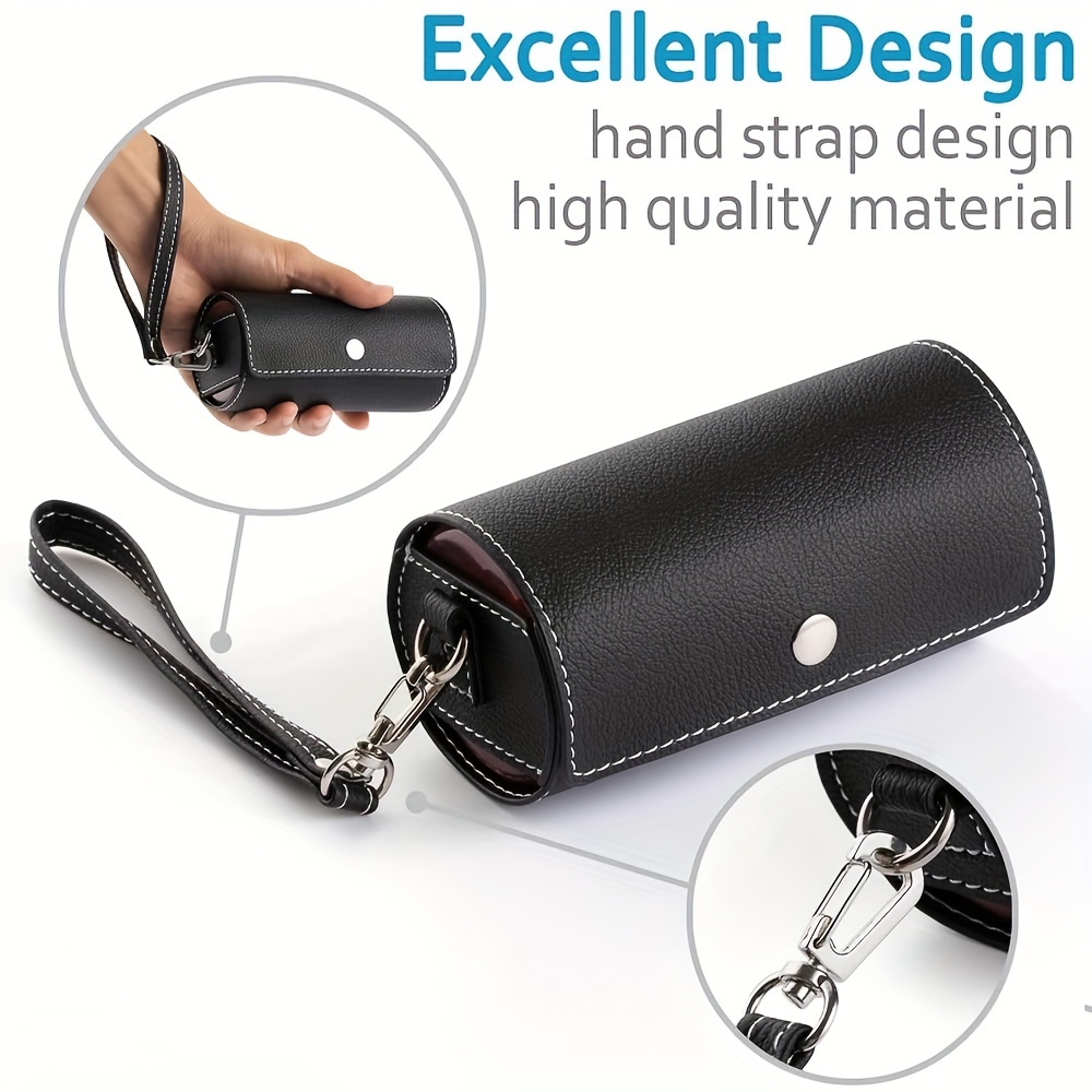 Weekly Pill Organizer 2 Times a Day, AM PM Large Daily Pill Box with PU Leather Case for Travel, Round Medicine Organizer, 7 Day Pill Container for Vitamin Fish Oils Supplement