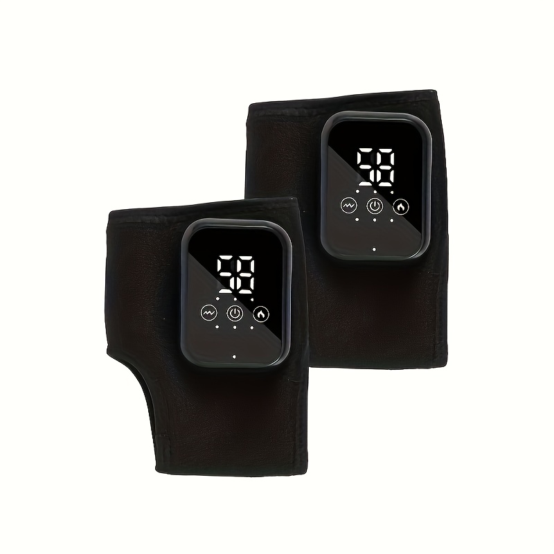 2pcs Wireless Foot and Ankle Massager with Portable Heating & Vibration, LCD Screen, USB, -Lasting Battery, Ergonomic Painless Massagers Suitable for, Ideal Gift for Seniors