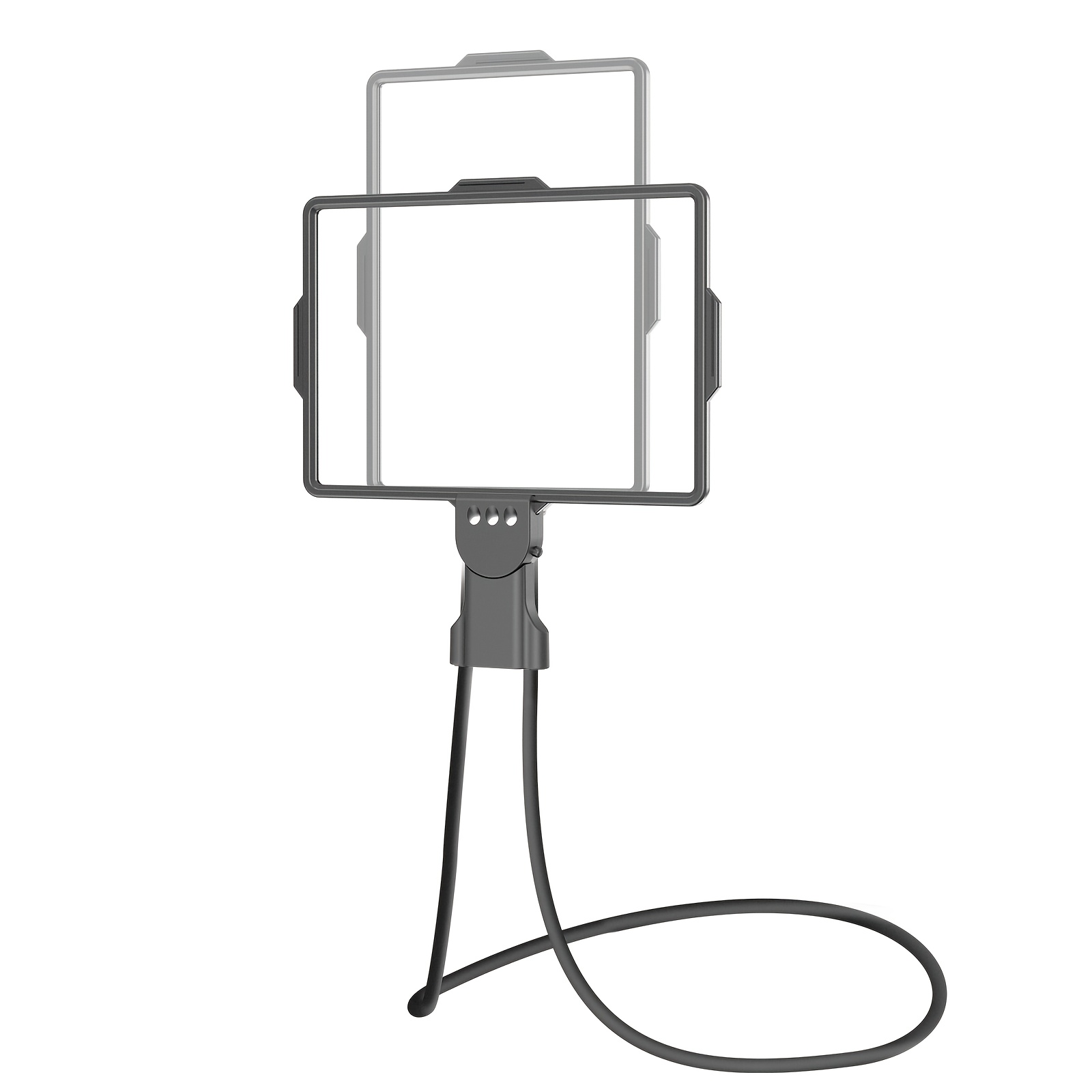 3-in-1 LED Reading Lamp with HD Magnifier and Flexible Gooseneck | Horizontal/Vertical Viewing Mode, Hands-Free, Tabletop, Neck-Hanging, or Handheld Use, Powered by 2 AAA Batteries, Plastic Material, Push Button Control.