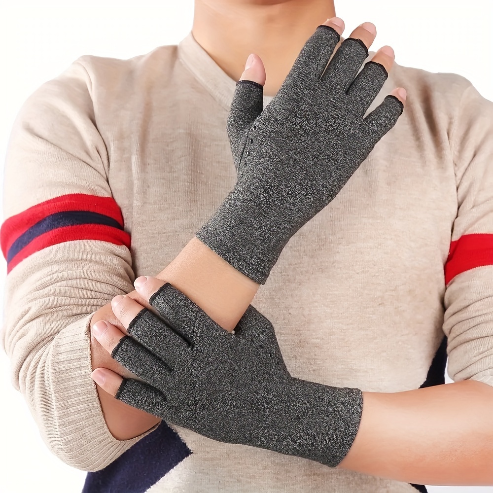 1Pair Winter Compression Gloves Fingerless Gloves Anti Slip Gloves Wrist Support Wristband