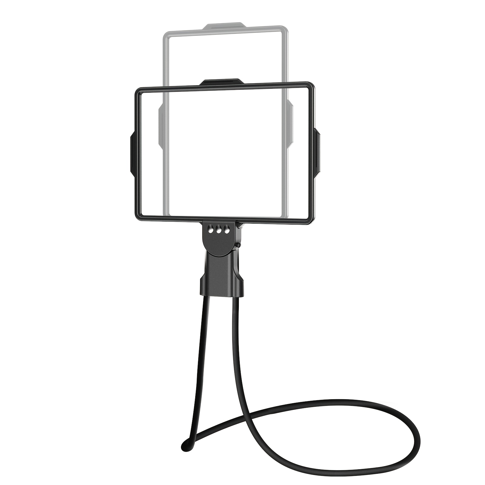 3-in-1 LED Reading Lamp with HD Magnifier and Flexible Gooseneck | Horizontal/Vertical Viewing Mode, Hands-Free, Tabletop, Neck-Hanging, or Handheld Use, Powered by 2 AAA Batteries, Plastic Material, Push Button Control.