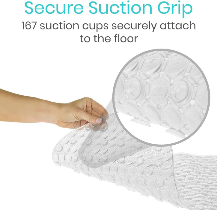 Nonslip Shower Floor Pad - Non-Slip and Non-Skid for Bath Tub with Strong Rubber Suction Cup Grip - for Baby, Elderly, Kids, Bathroom