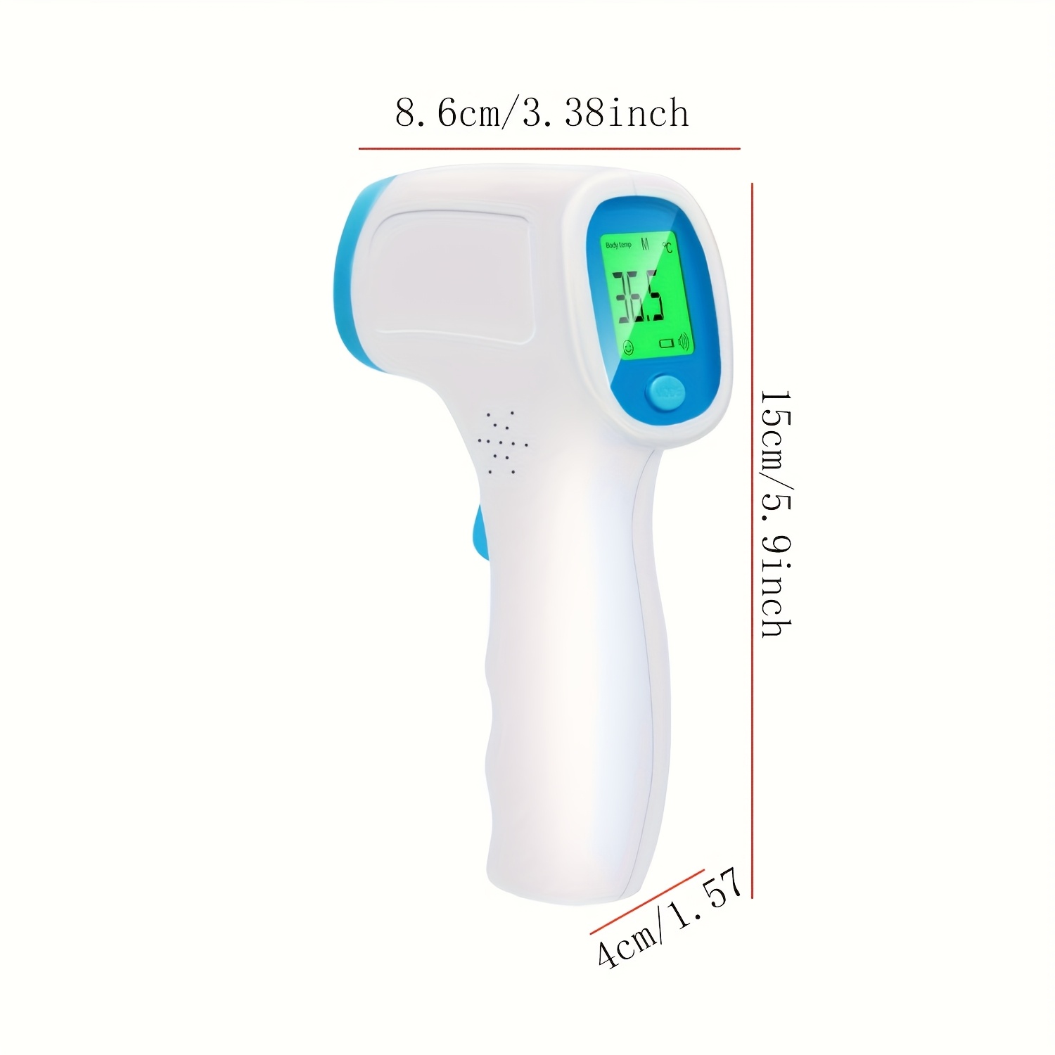 No-Touch Digital Thermometer with Fever Alarm - Accurate Forehead Thermometer, Easy-to-Use for home Use, No Batteries Needed, Portable Design for Family Members