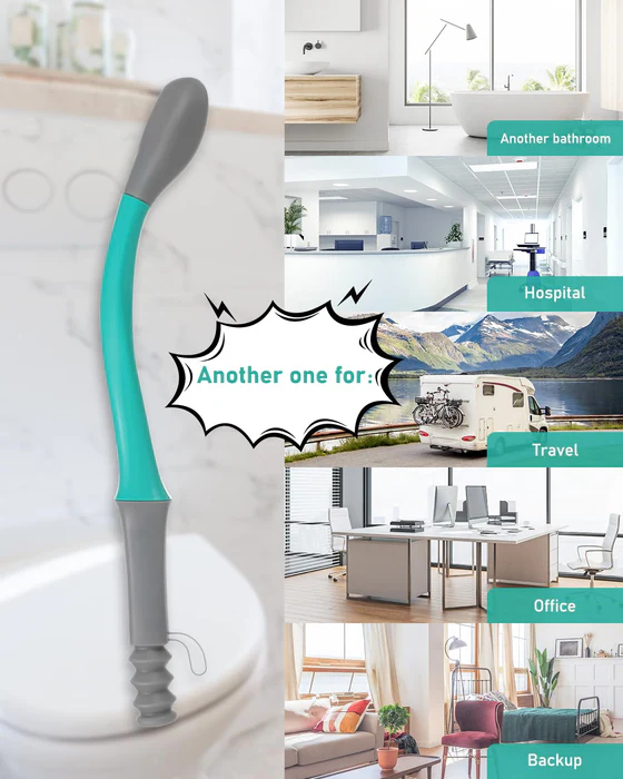 Extended Reach Butt Wiper Set - includes 2 Toilet Aids for Wiping Tool and Butt Cleaner Bath Brush Long Handle - Bottom Buddy Wiping Aid for Disabled,Elderly,Pregnant