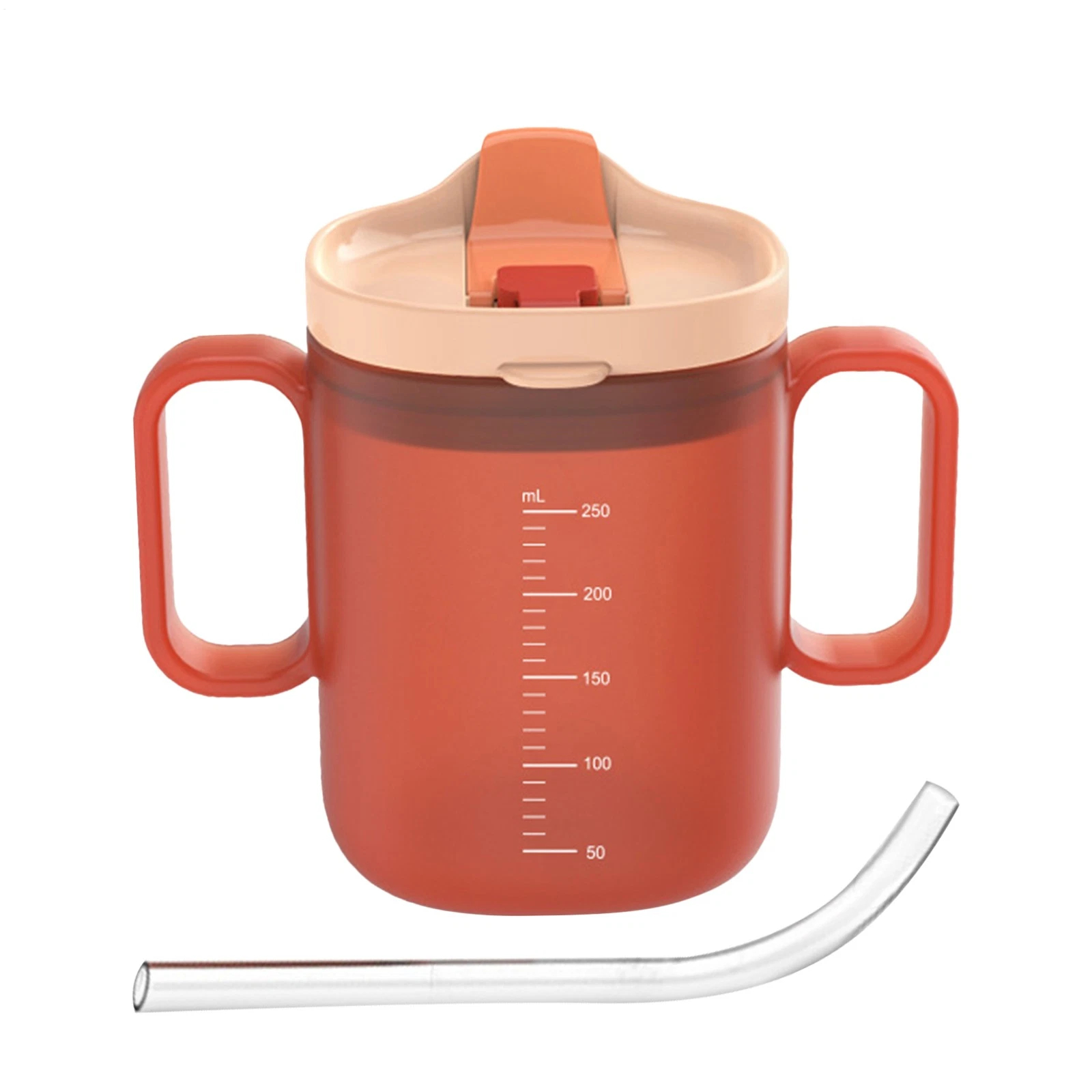 Double Handle Elderly Care Cup with Straw Dysphagia Regulating Cup
