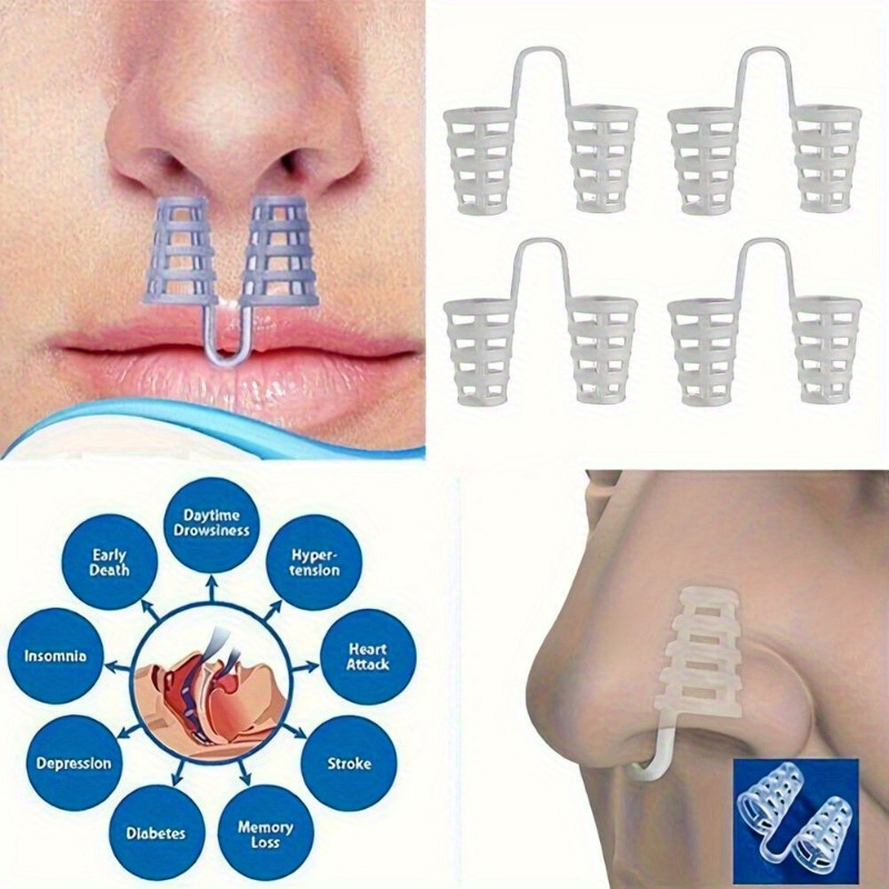 12 PCS Battery-Free Anti-Snore Nose Clip - Sleep Apnea & Snoring Aid, Nasal Dilator for Home Use, No Power Needed, Easy to Use, No Battery Included, Sleep Apnea Device, Snoring Device, Snoring Aid
