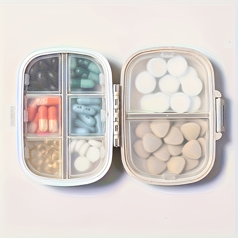 8-Section Large Clear Plastic Medication Organizer Box with Labeled Compartments & Secure Lid - Portable Travel Medicine Case with Dividers, Moisture-Resistant Storage for Pills, Vitamins, Tablets - Ideal for Home, Travel, or On-the-Go Use - Durable & Eas