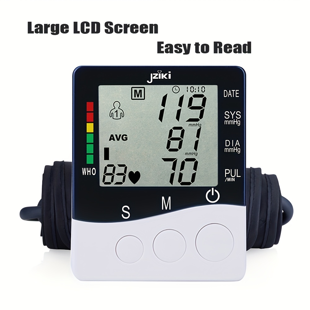 Automatic Upper Arm Blood Pressure Monitor with Adjustable Cuff for Home Use, Featuring a Large LED Display, One-Touch Operation, And Voice Announcements