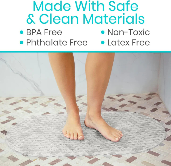 Nonslip Shower Floor Pad - Non-Slip and Non-Skid for Bath Tub with Strong Rubber Suction Cup Grip - for Baby, Elderly, Kids, Bathroom