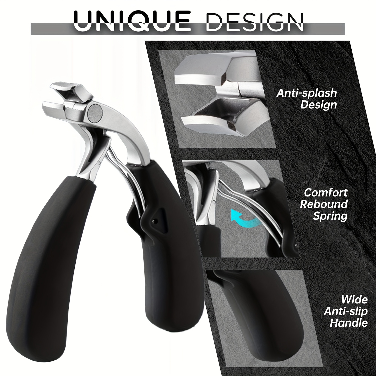 6pcs Thick Nail Clipper Set - Heavy-Duty Podiatrist Grade, Featuring Easy-Grip Stainless Steel Blades