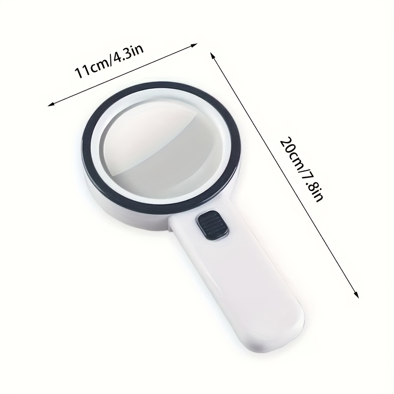 30X High-Power Handheld Magnifier - LED Light Battery-Powered Illuminated Magnifier - Perfect for Seniors with Macular Degeneration, Reading, Inspecting, Coins, And Jewelry