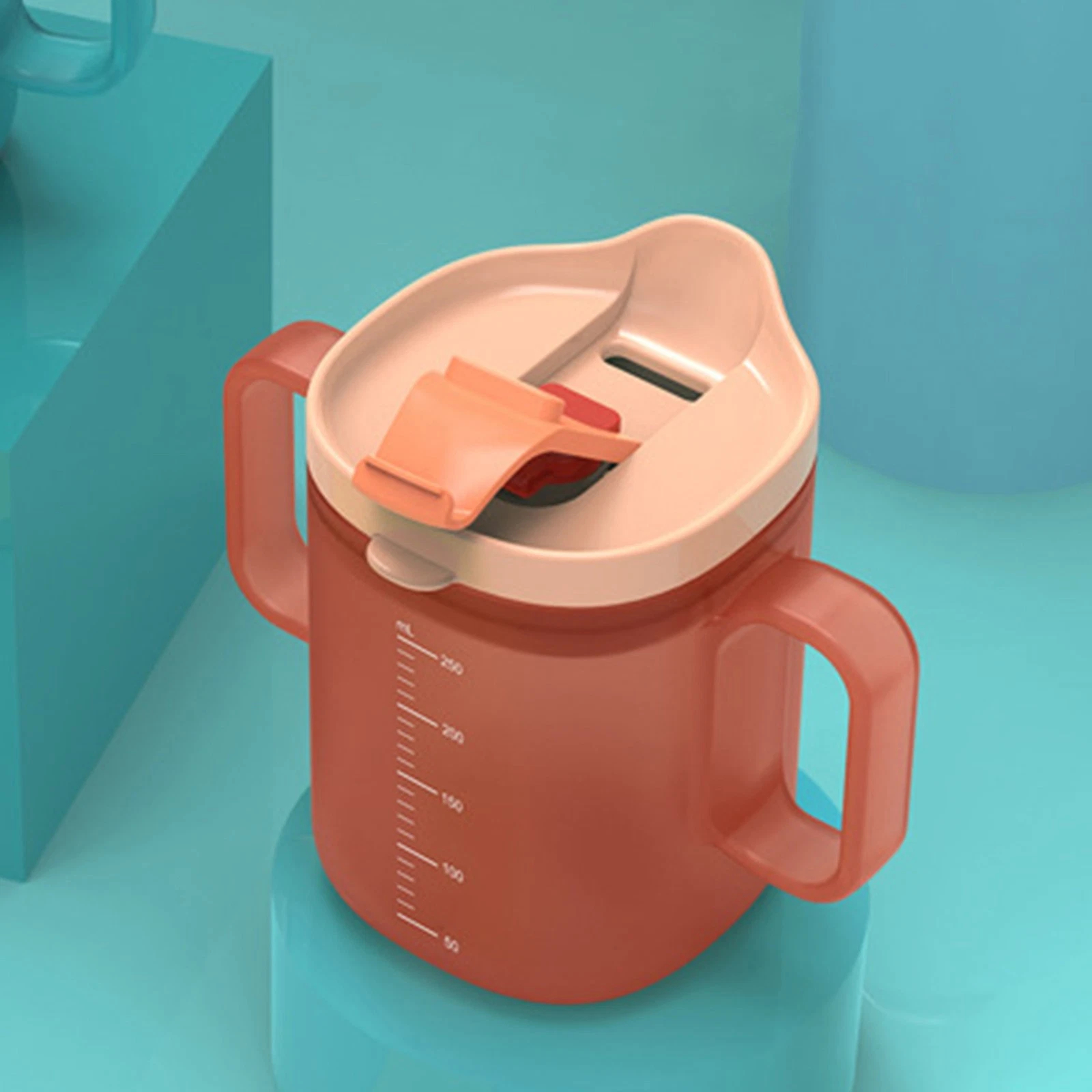 Double Handle Elderly Care Cup with Straw Dysphagia Regulating Cup