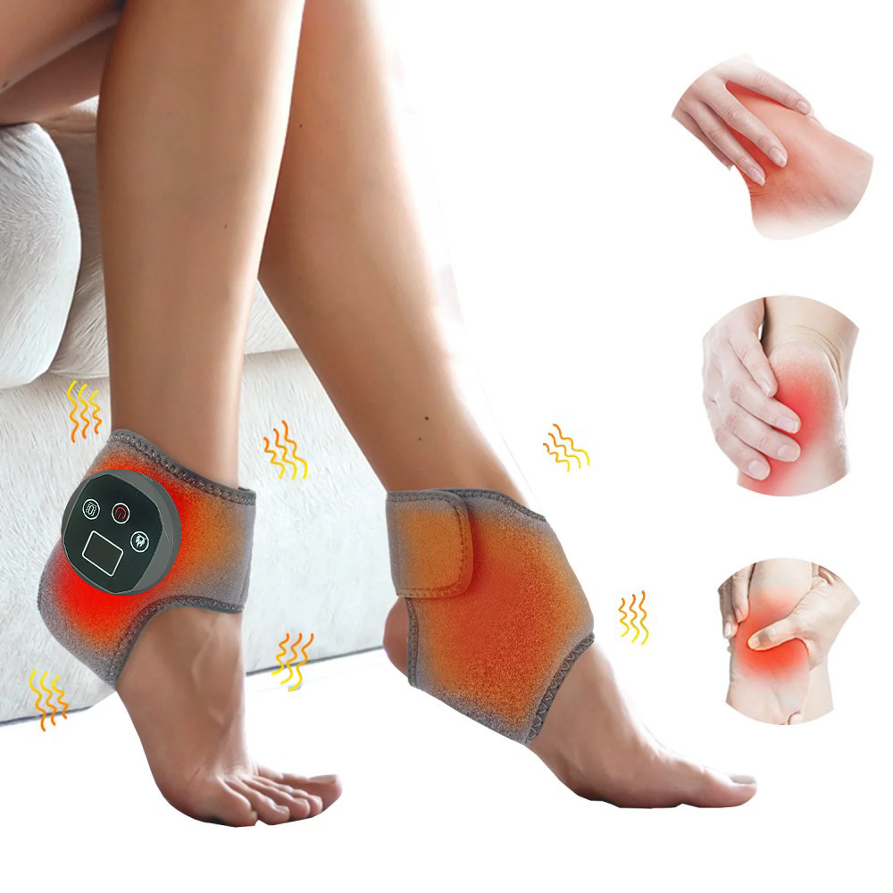 An Ankle Heating Massager Featuring 3 Vibration Modes, 4 Heating Settings, USB Charging Support, Foot Massage Functionality, And a Portable Design.