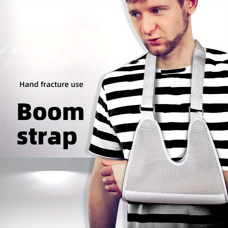 1-Pack Boom Strap - Shoulder Dislocation & Arm Fracture Support, Hand-Fastened Hook-and-Loop Fabric Sling for Post-Surgery Recovery, Running & Sports Injury Rehabilitation