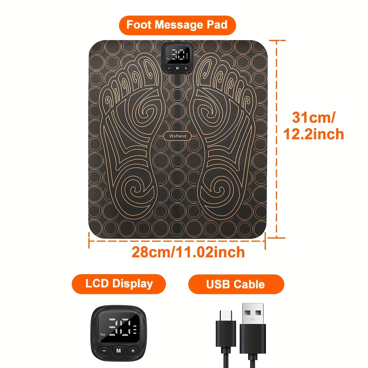 Foot Massager, Masajeador De Pies, Foldable portable devices, EMS muscle massage foot pads, TENS full-body relaxation massage foot pads, suitable for elderly - ideal choices for reading, watching movies, doing housework, and foot massages