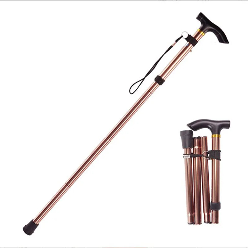 Foldable Adjustable Walking Stick for Men and Women Portable Walking Stick with Ergonomic Handle and Nonslip Base for Senior Hiking Travel