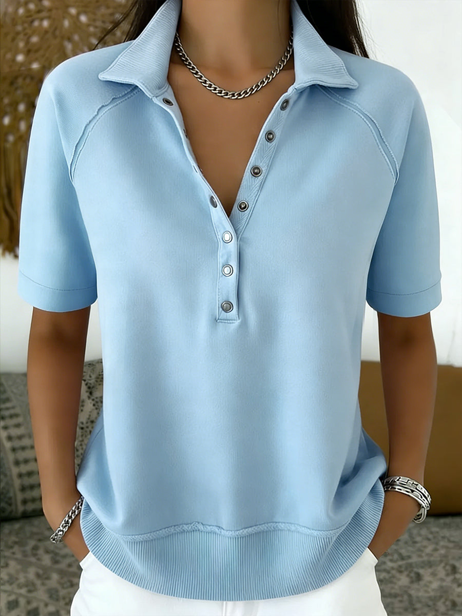 Casual And Cozy Short-sleeved Cotton Sweatshirt