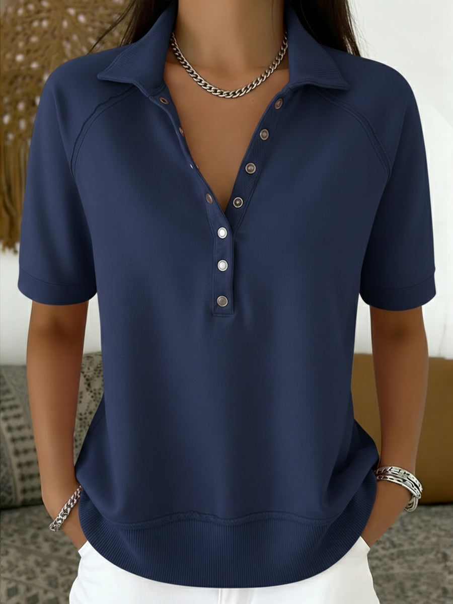 Casual And Cozy Short-sleeved Cotton Sweatshirt