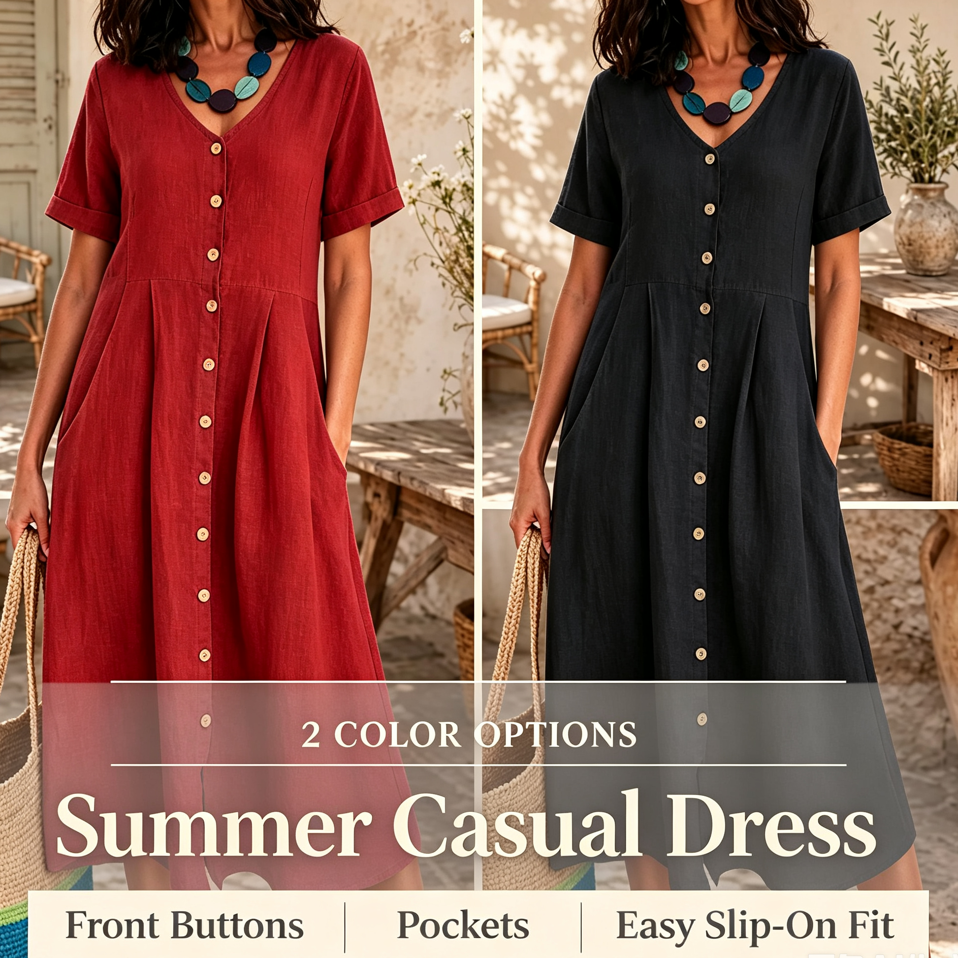 ⏰SUMMER FINAL SALE⚡ 50% off ⚡The Linen Dress American Women Love to Wear All Summer