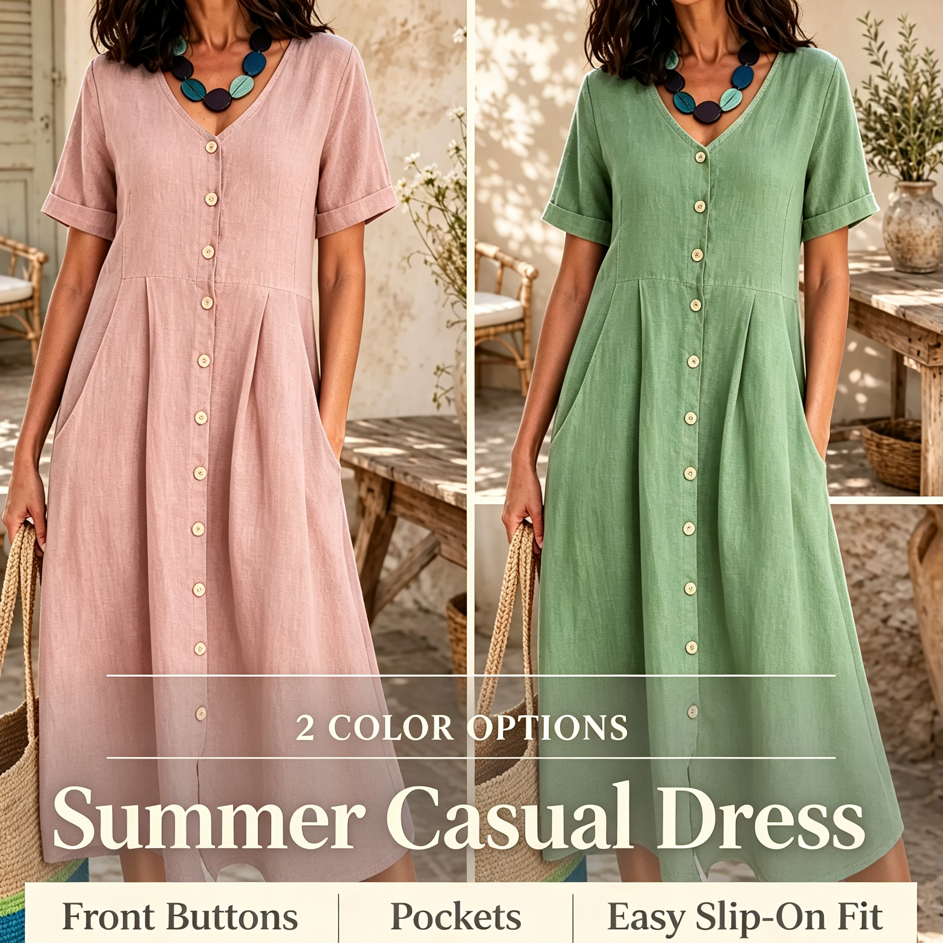 ⏰SUMMER FINAL SALE⚡ 50% off ⚡The Linen Dress American Women Love to Wear All Summer