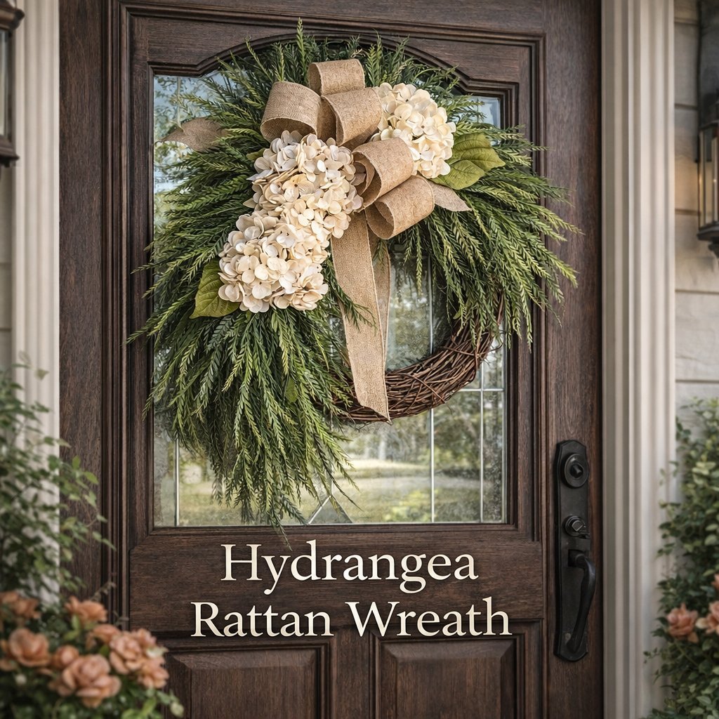 🌸Handcrafted Hydrangea Wreath – The Perfect All-Season Front Door Decor