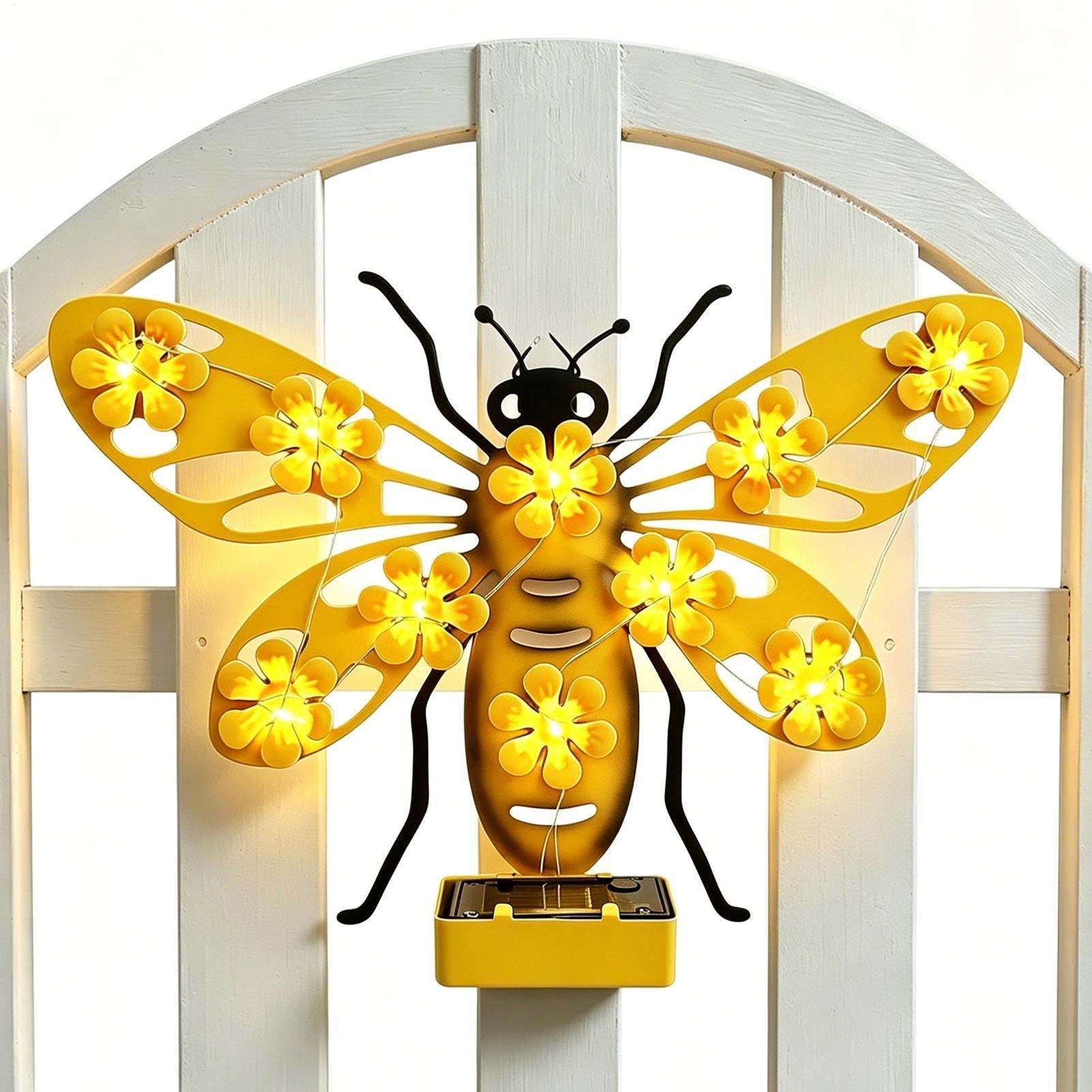 🎖️Solar Metal Art Wall Lights | Butterfly, Bee & Owl LED Decor