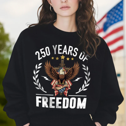 America 250 Years of Freedom With Eagle Dark Shirt For Family Gift 2026