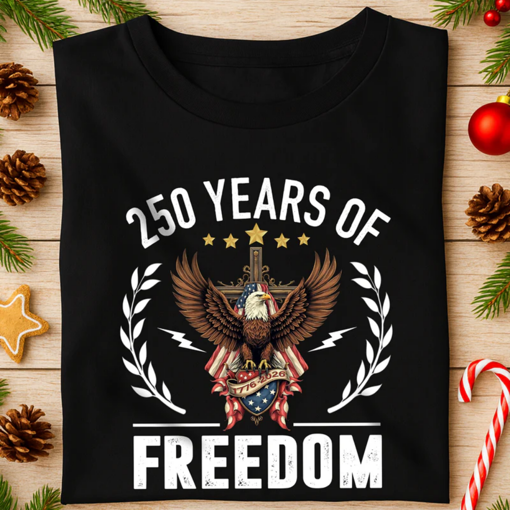 America 250 Years of Freedom With Eagle Dark Shirt For Family Gift 2026