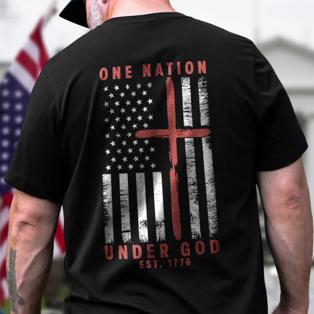 One Nation Under God Est 1776 Backside Shirt