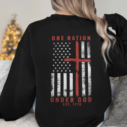 One Nation Under God Est 1776 Backside Shirt