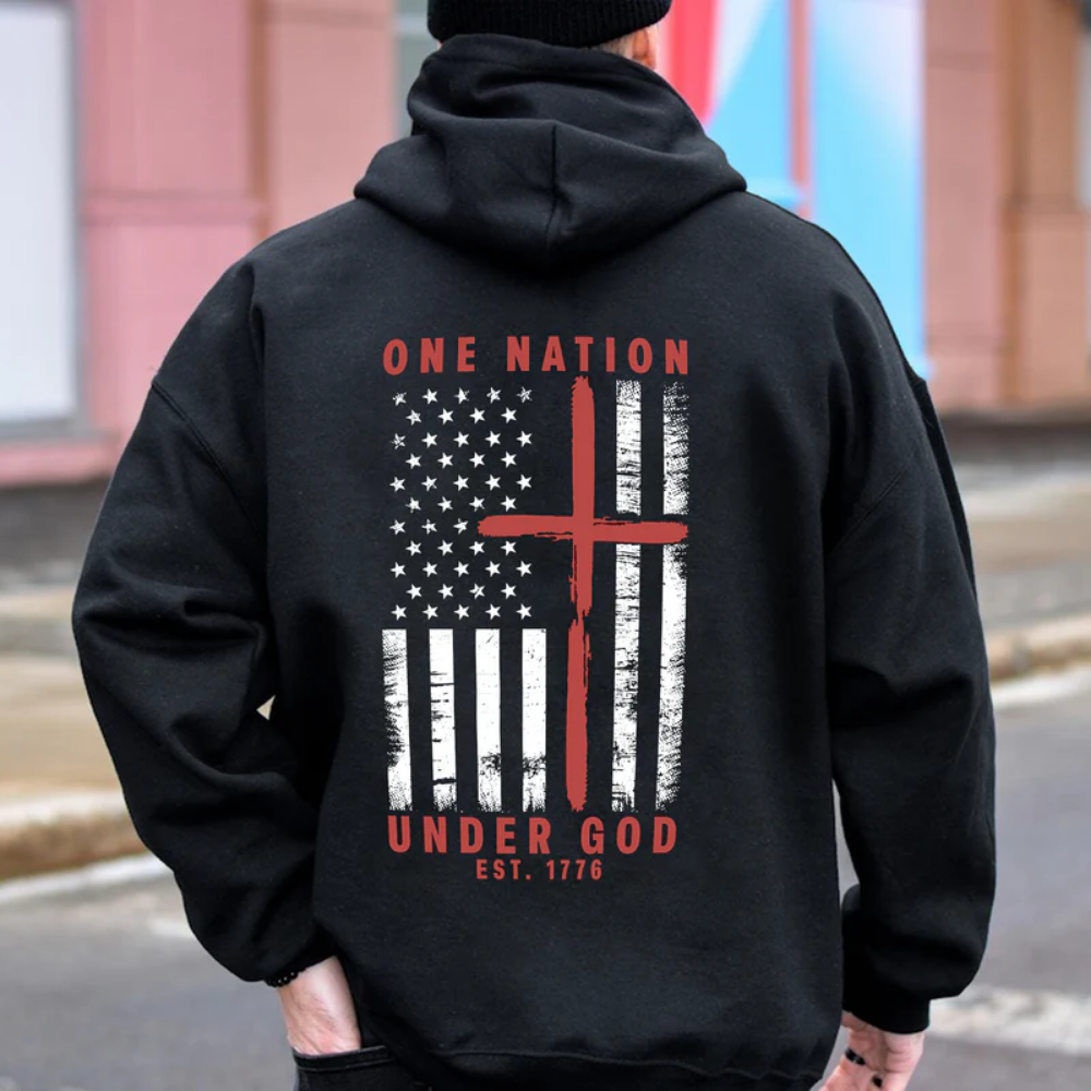 One Nation Under God Est 1776 Backside Shirt