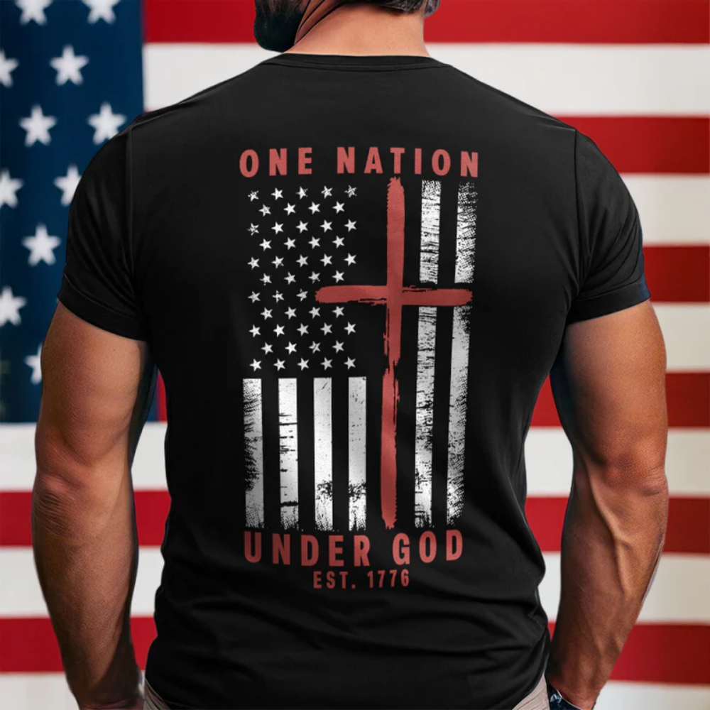 One Nation Under God Est 1776 Backside Shirt