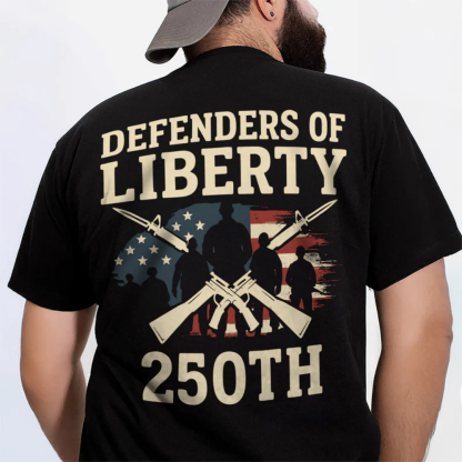 Defenders Of Liberty 250th Anniversary USA Back Side Dark Shirt