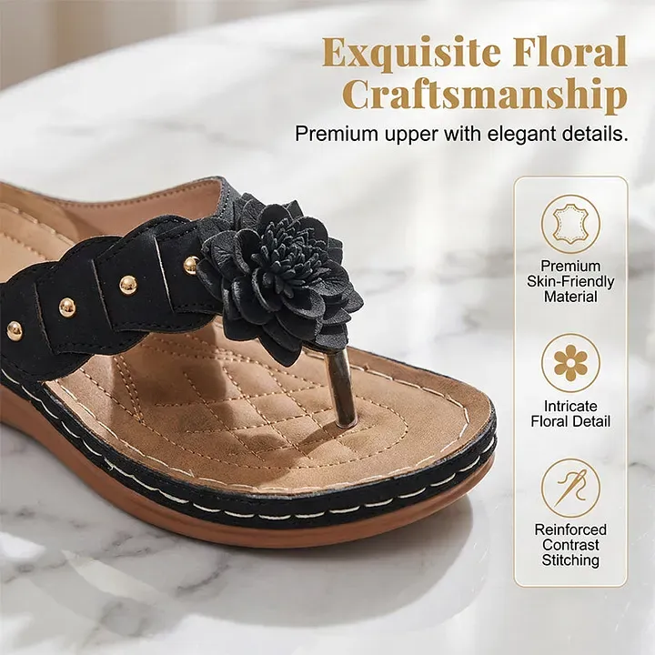 🔥Promotion 50% OFF - Women's Comfort Orthopedic Floral Wedge Sandals