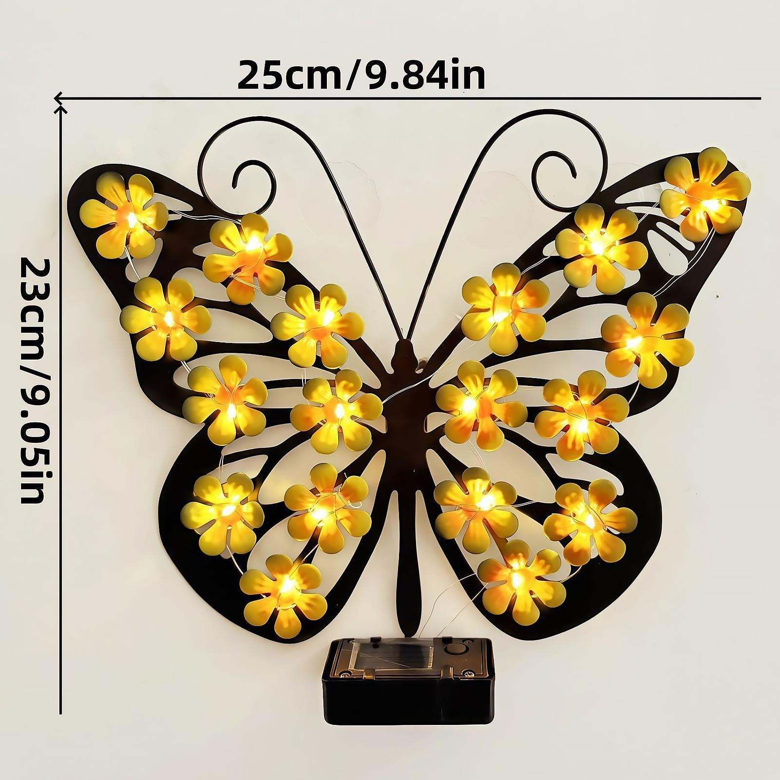 🎖️Solar Metal Art Wall Lights | Butterfly, Bee & Owl LED Decor