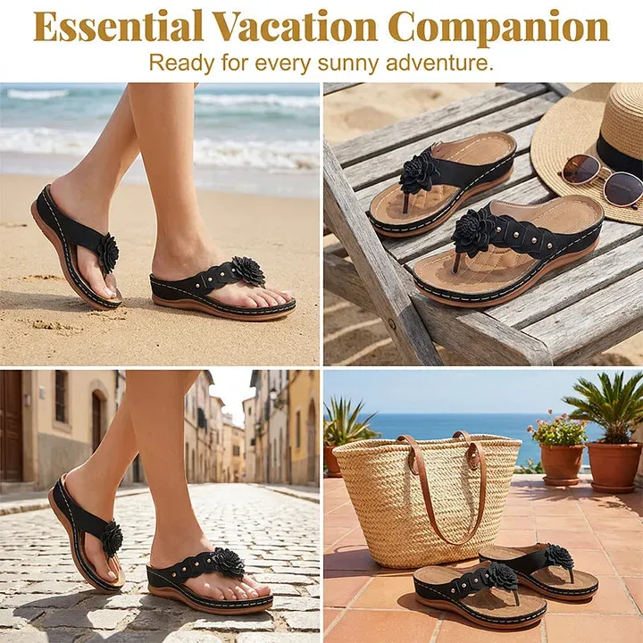 🔥Promotion 50% OFF - Women's Comfort Orthopedic Floral Wedge Sandals