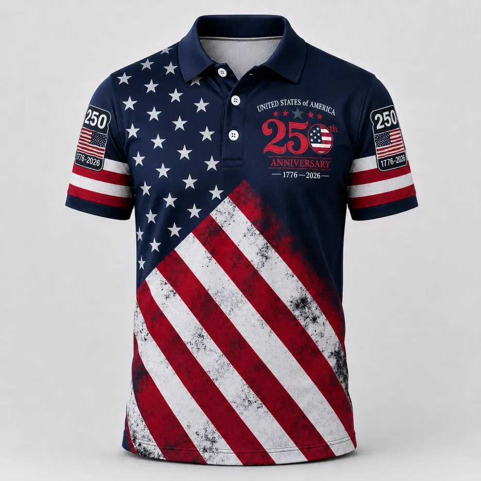 250 Years We The People Golf - USA 250th Anniversary Polo Shirt