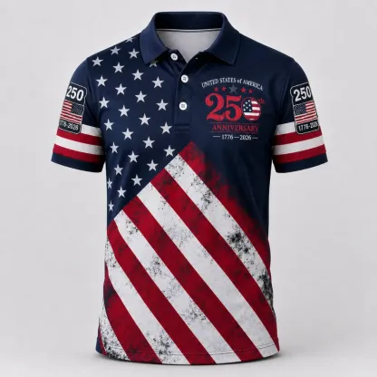 250 Years We The People Golf - USA 250th Anniversary Polo Shirt