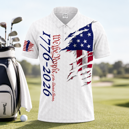 250 Years We The People Golf - USA 250th Anniversary Polo Shirt
