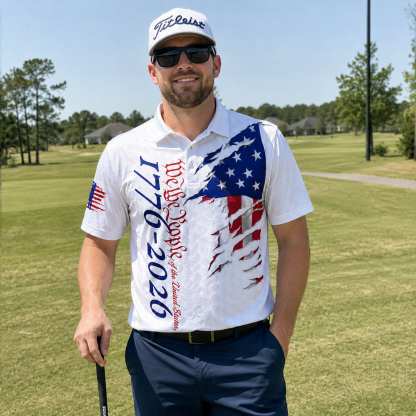 250 Years We The People Golf - USA 250th Anniversary Polo Shirt
