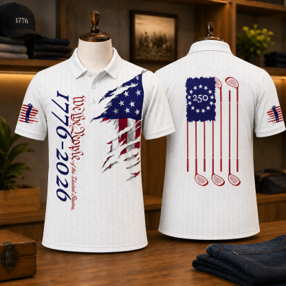 250 Years We The People Golf - USA 250th Anniversary Polo Shirt